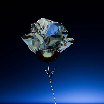 Glass Flower 3d 3d flower 3d glass flower animation blender blender 3d branding crystal cycles dispersion flower glass glass rose motion graphics nature reflection refraction render rose visual identity