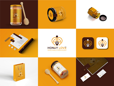 Bee honey Logo & Brand Identity Design bee bee logo bee logo design branding branding logo custom logo design gradeint honey honey logo design iconic identity logo logo design modern yellow