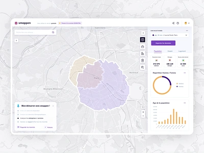 Cartography interface cartography data design geodata geomarketing interface map mapping open street map product design purple saas ui white