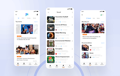 Innovative News App Design 2024 article dribbble easy to use interface mobile app mobileapp mobileappui newsapp popular research uiux uxdesign