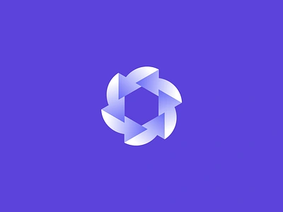 Arrows Hex - gradient version abstract arrows branding circulation concept flow gradient hex hexagon identity logo minimalist modern roxana niculescu simple tech