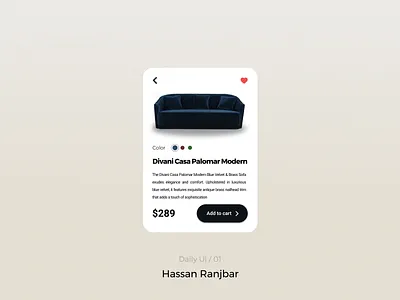 Sofa Product card cart product cart sofa ui
