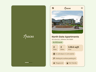 Spaces | Real Estate Marketplace Mobile App Concept app design details figma interaction jitter material minimal mobile prototype real estate splash ui ux