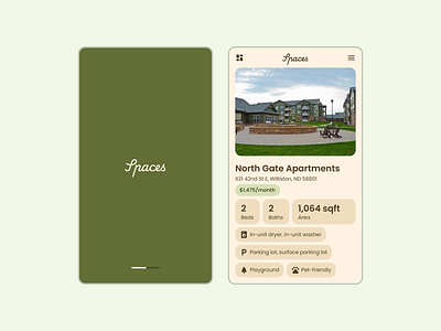 Spaces | Real Estate Marketplace Mobile App Concept app design details figma interaction jitter material minimal mobile prototype real estate splash ui ux