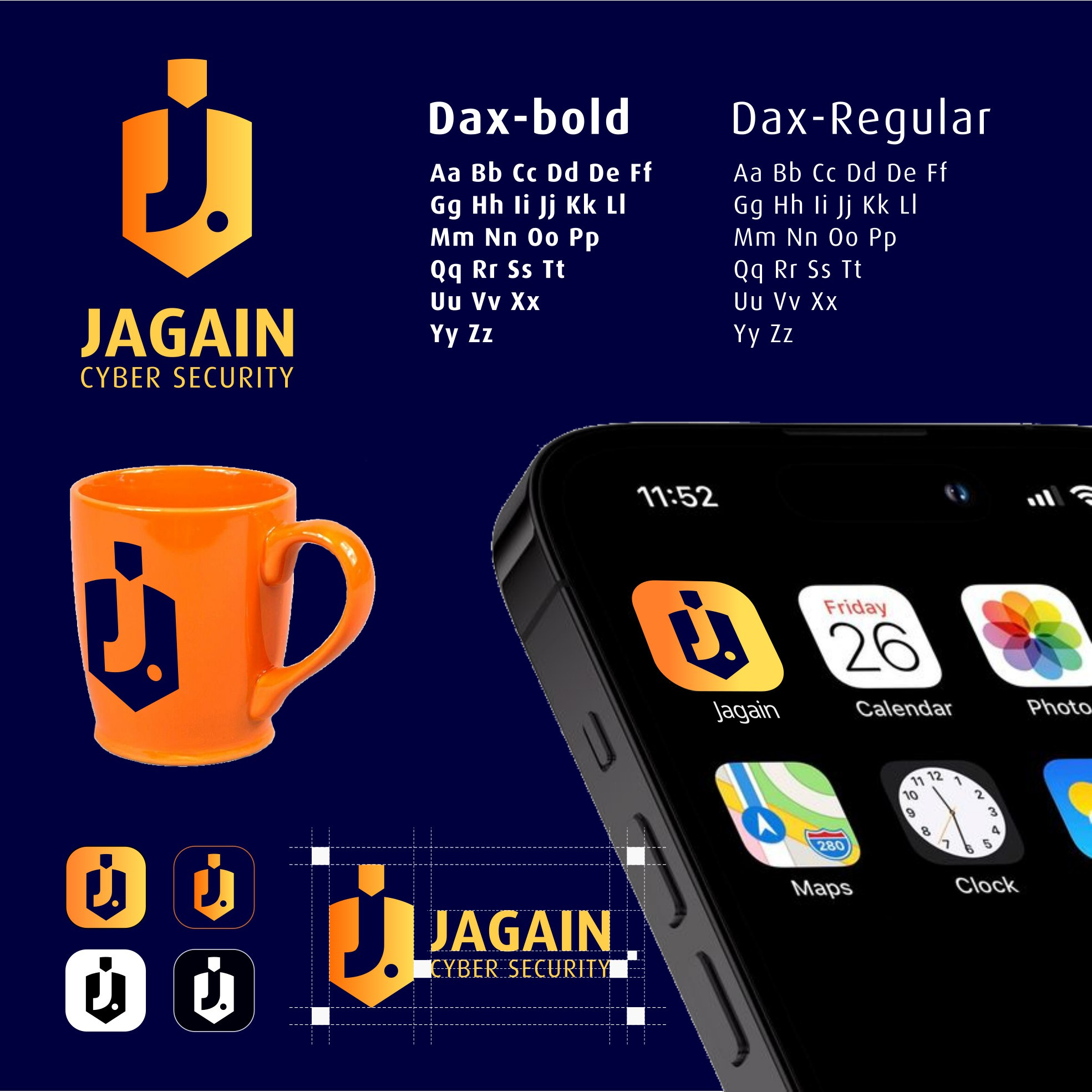JAGAIN Cyber Security Brand brand concept brand identity branding logo logo concept simple logo technology logo