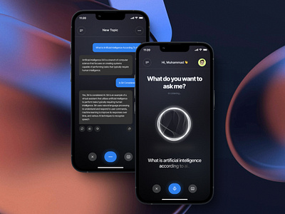AI-Powered Virtual Assistant Interface Voice Recognition agency ai animation darkmodeui graphic design mobile mobileappdesign modernui smartassistant techdesign ui voice