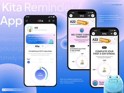 Kita Reminder App Design app design app interface booking branding clinic cosmetology dental dentist dentistry doctor health care kid manager medicine mobile design orthodontics product app reminder teeth tooth