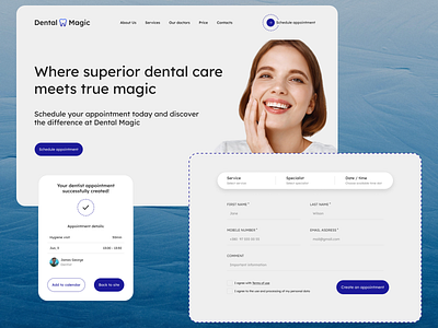 Dental Clinic Appointment UI Design booking form dental clinic figma prototype ui uiux design website