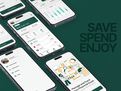 Finance App Concept budget business design finance green management mobile app mobile ui money treinetic ui uiux ux