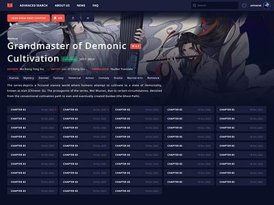 Digital Manga | Dark Mode chapters comics dark mode manga manhua manhwa reading ui ux web design