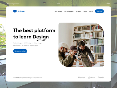 E-learning design platform UI/UX branding design education graphic design layout logo minimalistic platform typography ui ux vector web website