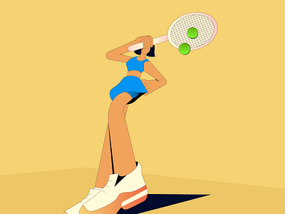 Tennis Star court flat graphic design ill illustration illustrator lady sport tennis vector