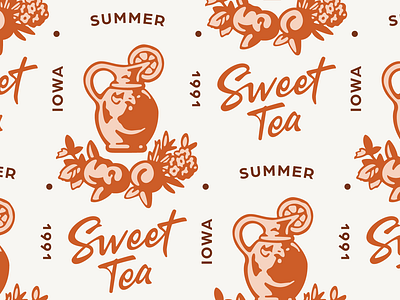 Sweet Tea Heyday Sub-brand beverage branding brand strategy branding color palette illustration lettering logo organic tea branding visual design