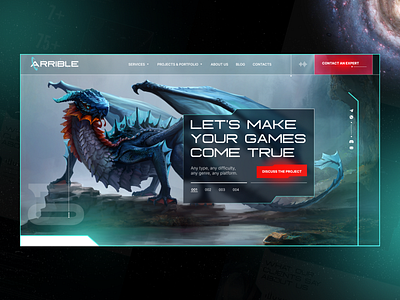 Game Development Studio's Website UX/UI Redesign animation game gaming redesign ui ux web design website design wordpress