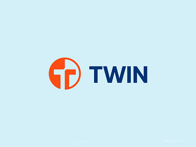 TWIN logo concept blockchain branding icon letter logo mark monogram t tech technology timeless twin two web3