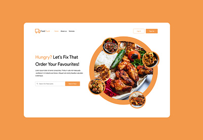 Food Truck- Online Food delivery service food website hero screen landing page ui ux