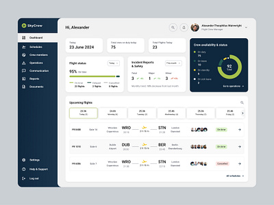 Crew Management Dashboard airline crew dashboard management ui