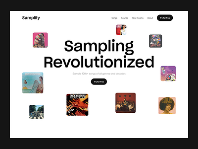 Samplify – Song sampling service concept app branding cta design graphic design logo music musical platform song track typography ui ux web web design website