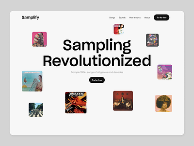 Samplify - Song sampling UI/UX app branding cta design graphic design logo music musical platform song track typography ui ux web web design website