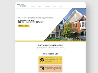 Landing page sample design gold graphic design green landing page rental simple website