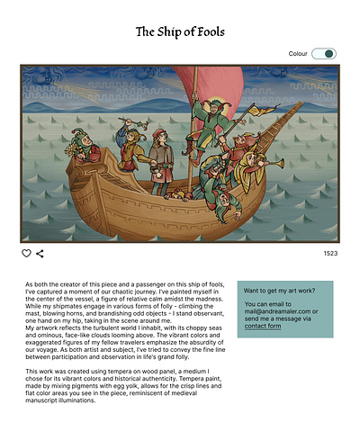 Medieval Artistry branding design medieval art portfolio ui uiux ux video game web design website