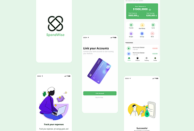 SpendWise finanace fintech mobile design ui