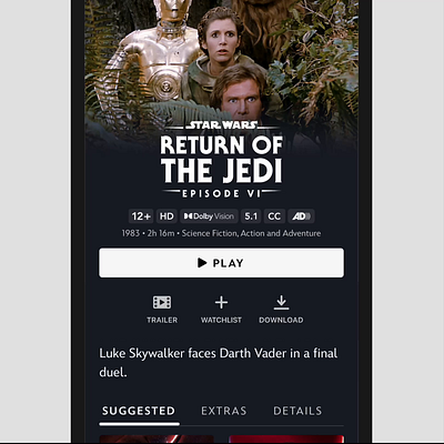 What if Disney+ lets you spoil a movie? animation app design disney figma mobile product design spoiler star wars streaming ui ux