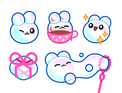 Bubble rabbit emoji (Line) bubble bubbles emoji emojis emotions line linestore rabbit stickers