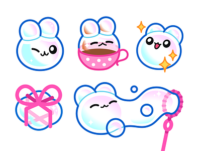 Bubble rabbit emoji (Line) bubble bubbles emoji emojis emotions line linestore rabbit stickers