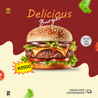 Delicious Burger (Figma) art design graphic design graphics poster