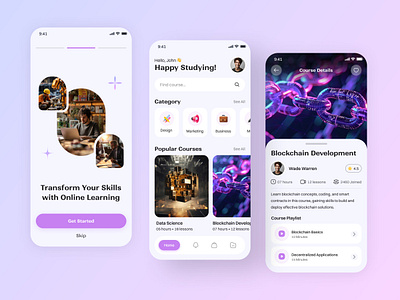 Online Education Mobile App android app app design course creative design creativity design dribbble e learning educational ios learning platform mobile mobile ui online class study study app typography ui ux