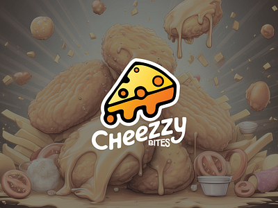 Cheezzy bites branding cheese cheese logo design f and b logo food and beverage food logo graphic design illustration illustrative logo logo logo design orange logo simple logo yellow logo