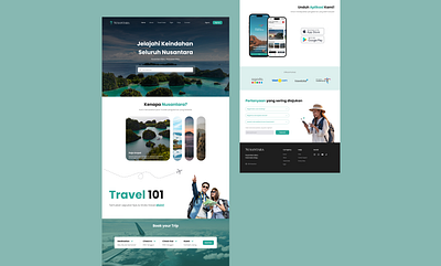 Nusantara - Travel Service Landing Page companyprofile graphic design landingpage startup travelapp ui uiuxdesign