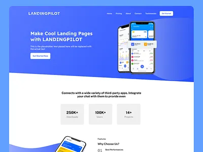 Landing-Pilot Landing Pages Creator Website Design Concept 3d animation branding cool design graphic design landing page minimalist design motion graphics ui website website design