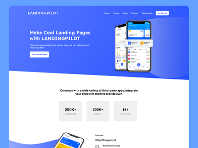 Landing-Pilot Landing Pages Creator Website Design Concept 3d animation branding cool design graphic design landing page minimalist design motion graphics ui website website design