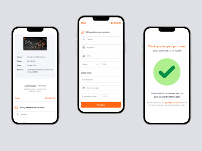 Order Payment Mobile Page app customer dashbouard mobile order payment ui ux web design