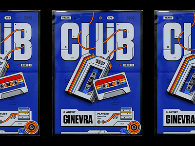 Ginevra – Club 70s apple computer asian fake brutalism cassette cassette player club coen pohl collab ginevra illustration motion design player playlist poster retrotech series tech typography vintage