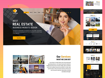 Real Estate company Website 3d animation app design branding company website figma graphic design landing page logo motion graphics real estate company ui vector website design wordpress