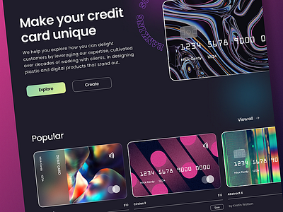 Credit card website 3d development figma graphic design ui ux web design webflow website