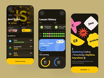 Online Education - Mobile App app design e learning education learning learning platform mobile design online class online course online education school ui university ux