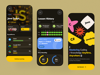 Online Education - Mobile App app design e learning education learning learning platform mobile design online class online course online education school ui university ux