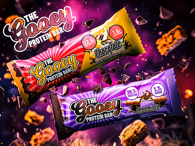 The Gooey Protein Bar artwork box design branding design graphic design health label design packaging packaging design product design protein protein bar supplement