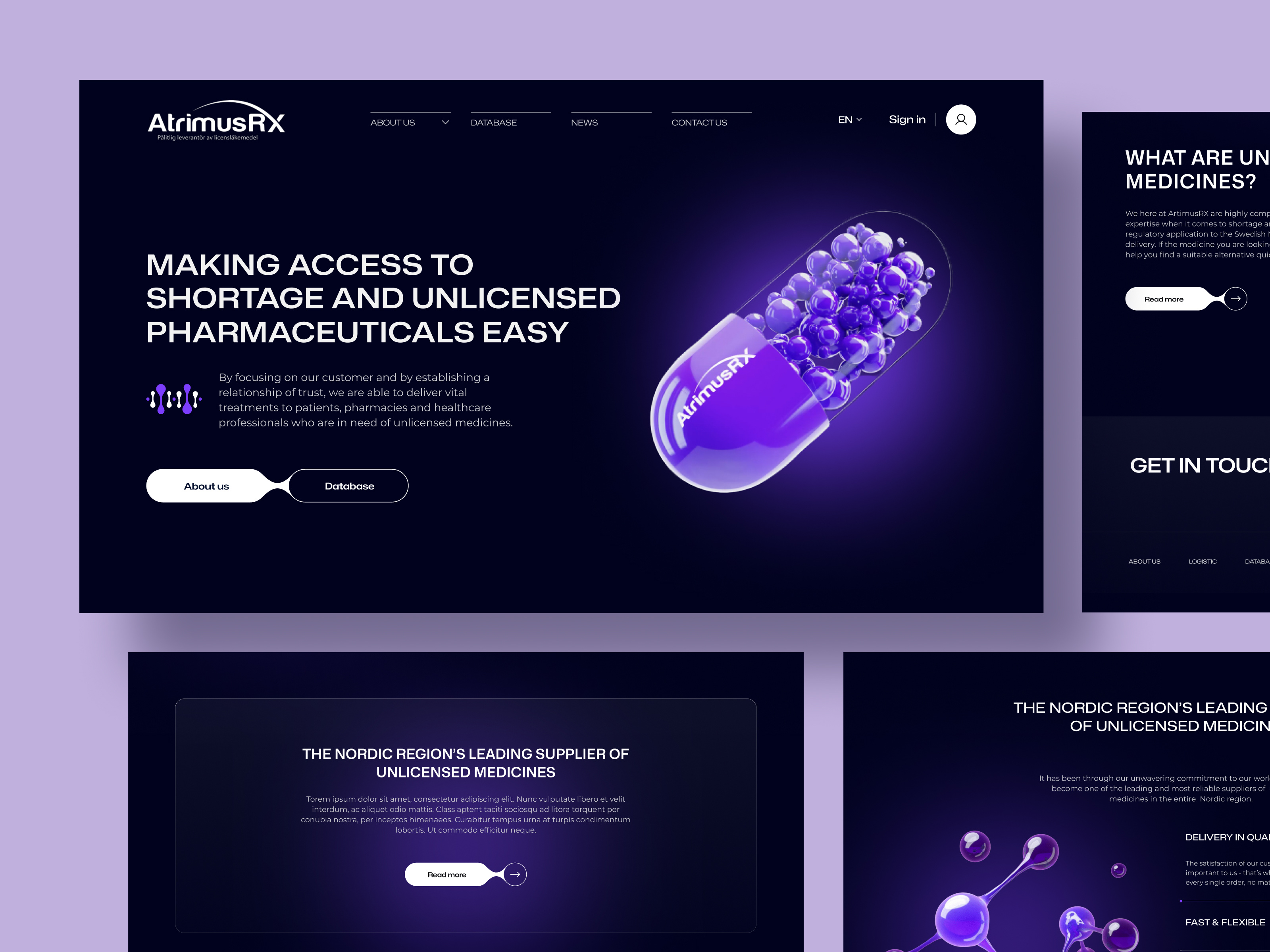 Example of Website Design for a Pharmaceutical Company