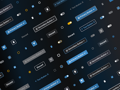 Buttons - Desktop UI button button interaction button states checkbox dark ui defence industry design system desktop buttons desktop design system destructive button disable button icon button primary button radio button secondary button tab ui toggle ui ux