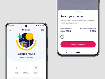 Banking / goals app app banking brand dreams goals illustration minimal type uae website