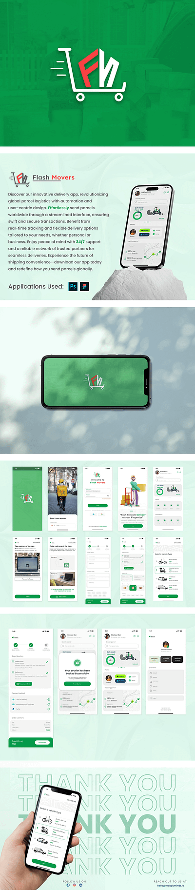 Flash Movers - Parcel Delivery & Tracking Application app design css delivery app design design graphic design html movers and packers app ui ux web design website development