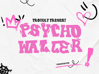 Psycho Waller - Graffiti Font 80s 90s alternate branding brush fashion graffiti illustration ligature new paint retro street typeface typography urban vintage web