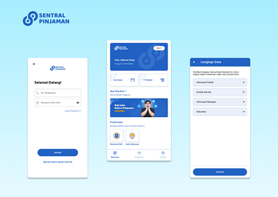 Sentral Pinjaman Mobile Apps app design illustration mobile ui ux vector