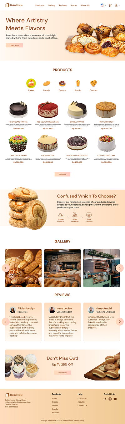 BakedHouse Website design ui ux web design