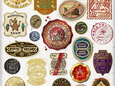 Badge Flash ancient artifacts antique art artifact badge design bazaar curios ephemera flash sheet font foundry procreate brush retro design texture art texture brush texutre design vintage design